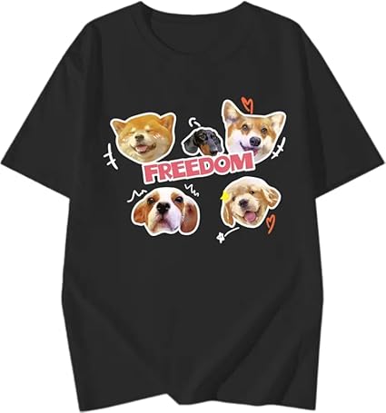 犬アートプリントシャツ セール】ドッグ アート プリントTシャツ/ アニマルプリントT